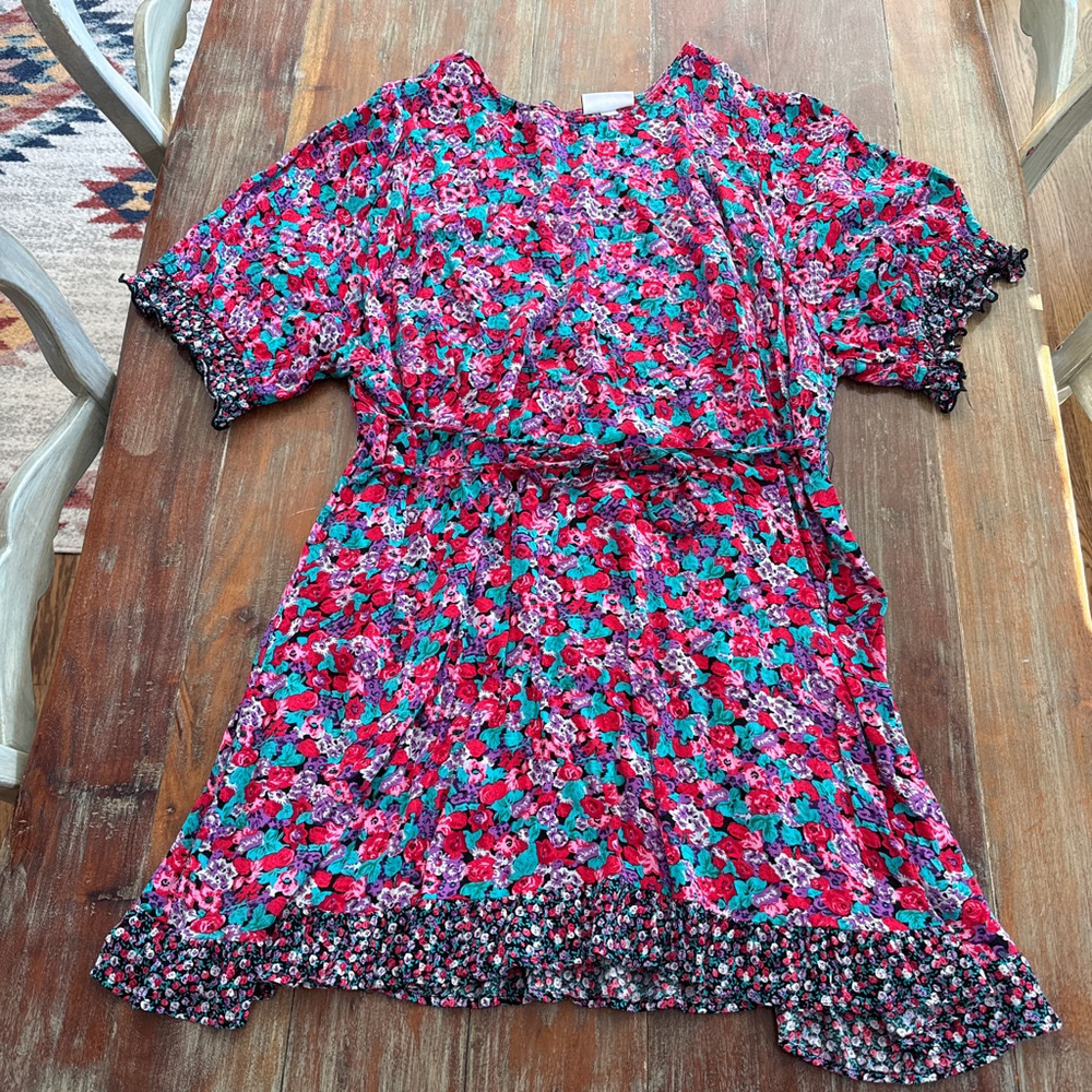 RIXO x Target Floral Print Plus Size 28W Dress Red Teal Dainty Feminine